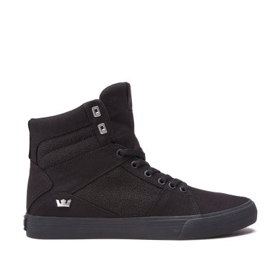 Supra High Tops Aluminum Men's Shoes Black / Black | AU412178