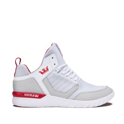 Supra High Tops Method Men's Shoes White / Grey / Red | AU355633