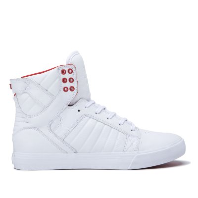 Supra High Tops Skytop Women's Shoes White / Red | AU418487