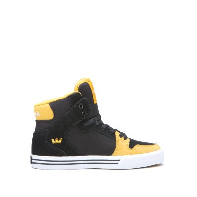 Supra High Tops Vaider Kids' Shoes Black / Yellow | AU092137