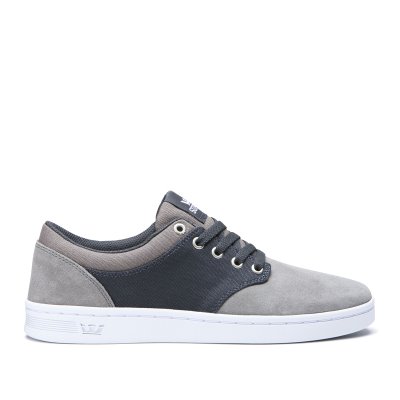 Supra Low Tops Chino Court Men's Shoes Grey / Dark Grey | AU477737