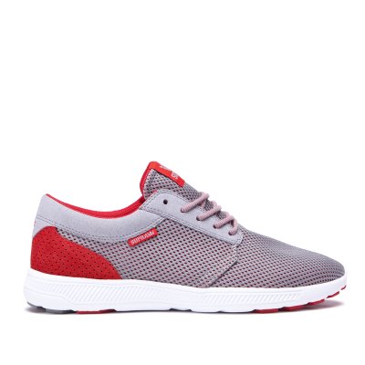 Supra Low Tops Hammer Run Men's Shoes Grey / Red / White | AU212574